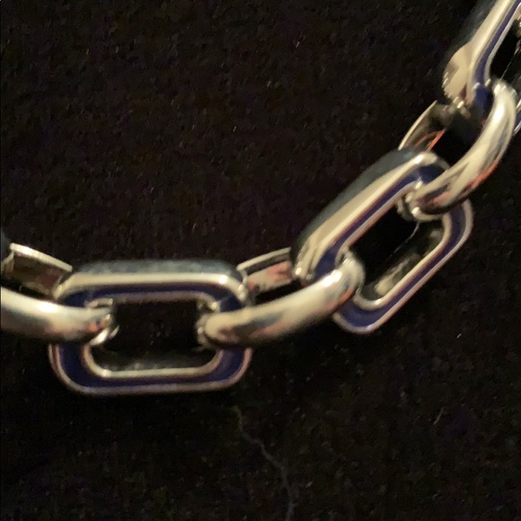 Dual sided (white & Navy) box link chain necklace - Picture 4 of 7